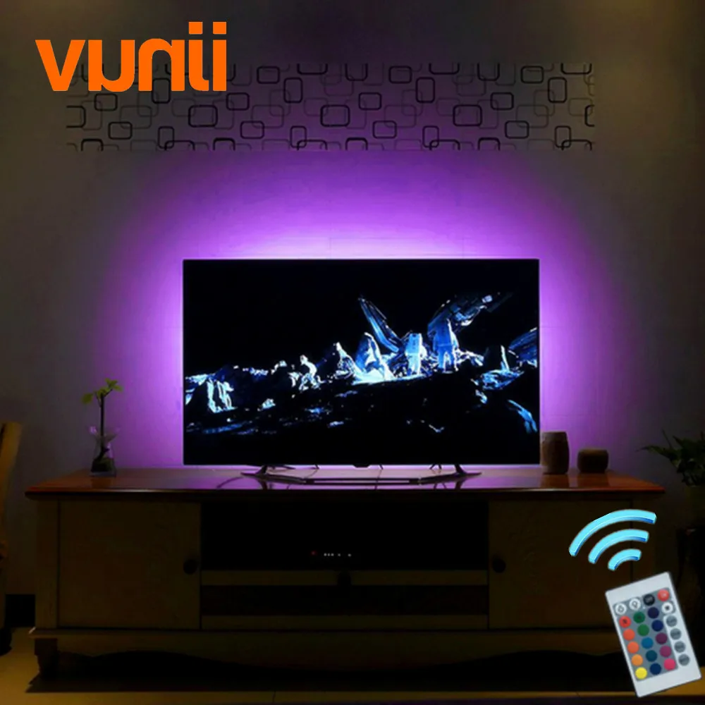 Vunji USB LED Strip 5050 RGB TV Background Lighting Kit Cuttable with 20Key RF Controller 1M/2M Set,Waterproof or Non waterproof
Vunji USB LED Strip 5050 RGB TV Background Lighting Kit Cuttable with 20Key RF Controller 1M/2M Set,Waterproof or Non waterproof