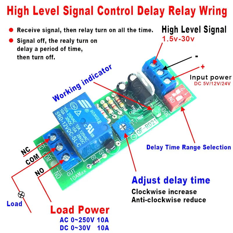 DC 5V 12V 24V High Signal Off Delay Turn Off / on Timer Relay Module Switch PLC Signal monitoring Automatic closing NEW
DC 5V 12V 24V High Signal Off Delay Turn Off / on Timer Relay Module Switch PLC Signal monitoring Automatic closing NEW