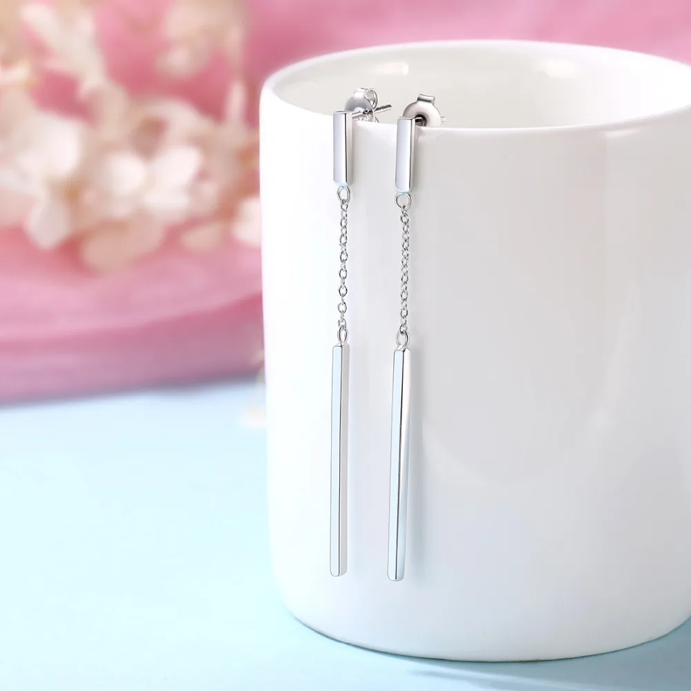 925 Sterling Silver Vertial Straight Bar Jewelry Set Bridesmaid Girlfriend Gift Slim Threader Line Earrings Necklace Set PE6518
925 Sterling Silver Vertial Straight Bar Jewelry Set Bridesmaid Girlfriend Gift Slim Threader Line Earrings Necklace Set PE6518