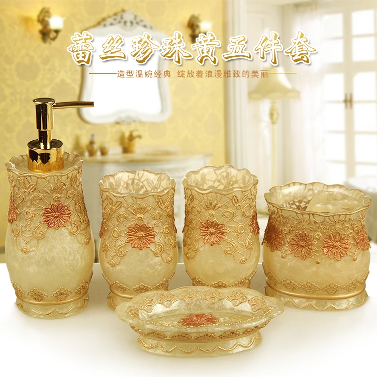 Special European dinner bath bathroom five sets of European wedding toilet wash set simple resin with a tray
Special European dinner bath bathroom five sets of European wedding toilet wash set simple resin with a tray