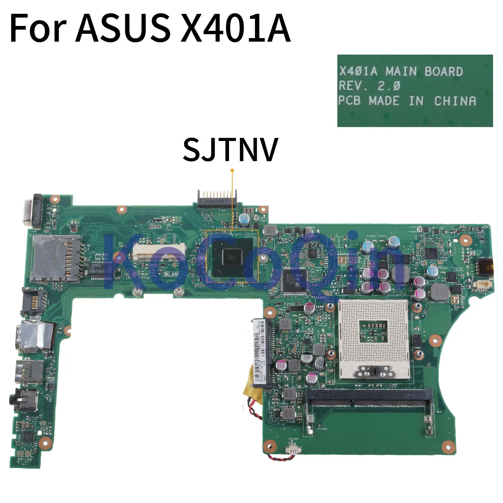 Материнская плата KoCoQin для ноутбука ASUS X401A X501A X401A X301A, материнская плата REV 2,0 SJTNV
Материнская плата KoCoQin для ноутбука ASUS X401A X501A X401A X301A, материнская плата REV 2,0 SJTNV