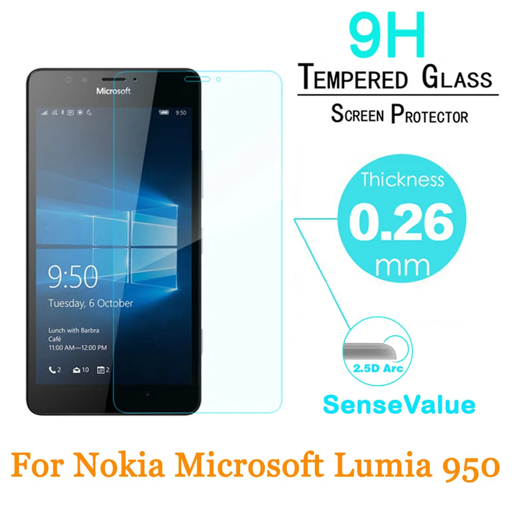 Закаленное стекло для Microsoft Nokia Lumia 950 защита экрана 9H жесткий 2.5D 0 26 мм