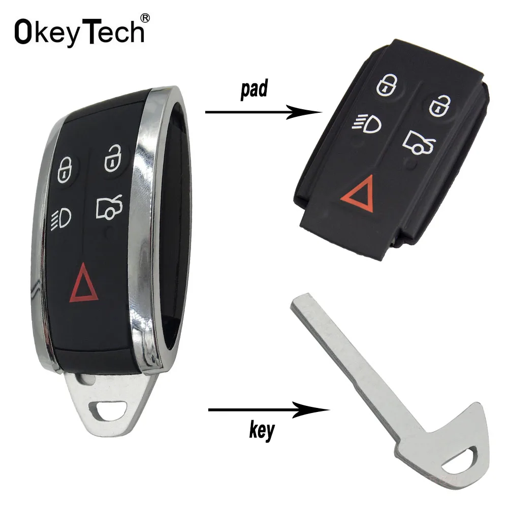OkeyTech For Jaguar X XF XK XKR 5 Buttons New Smart Remote Key Case Keyless Entry Fob Shell Cover Housing Blade Replacement Pad
OkeyTech For Jaguar X XF XK XKR 5 Buttons New Smart Remote Key Case Keyless Entry Fob Shell Cover Housing Blade Replacement Pad