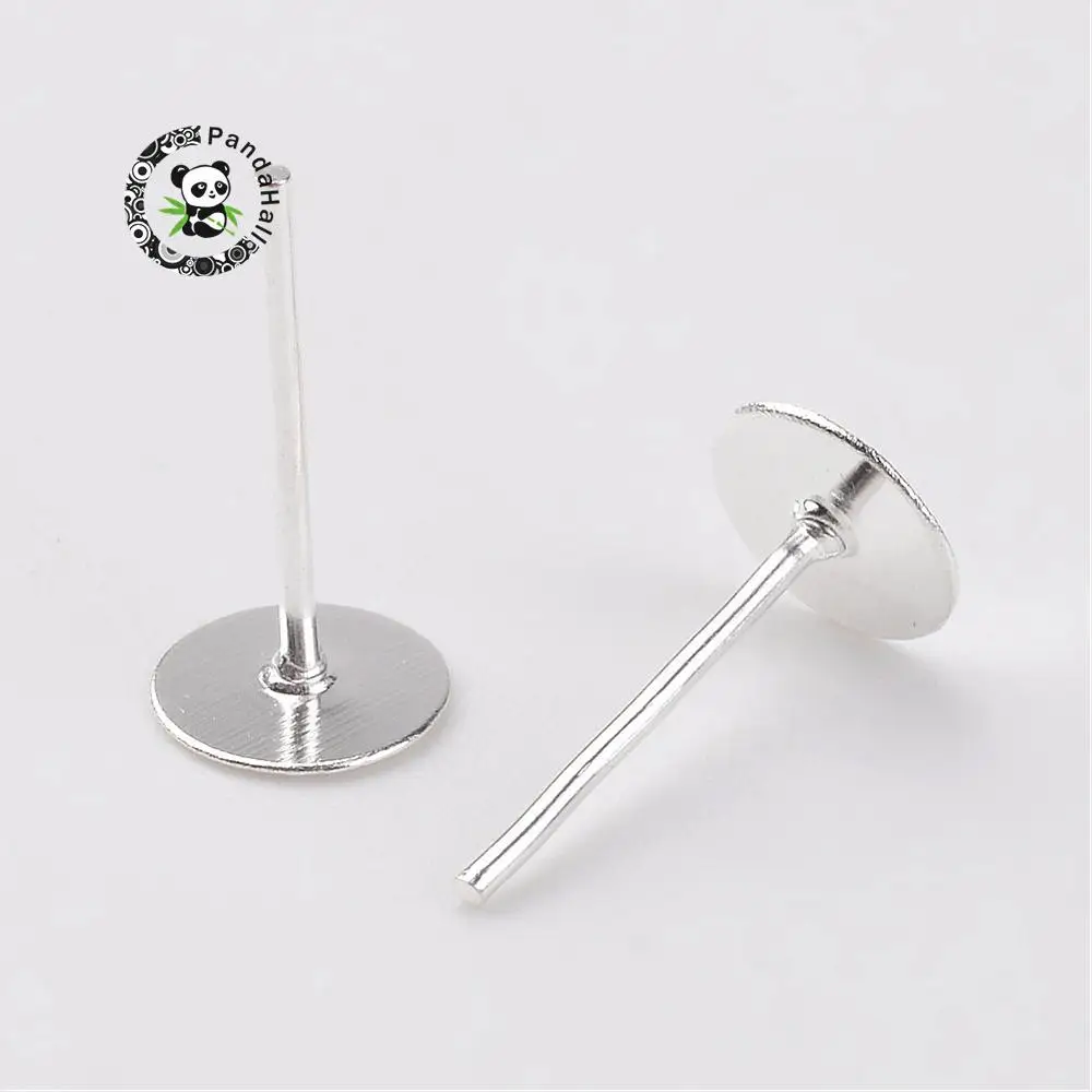 Silver Plated Iron Flat Base Ear Stud Findings, Size: about 6mm in diameter, 11mm long, 0.8mm thick
Silver Plated Iron Flat Base Ear Stud Findings, Size: about 6mm in diameter, 11mm long, 0.8mm thick