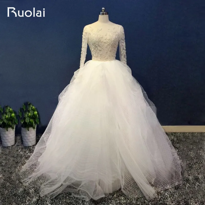Sexy See Though Top Scoop Tulle Long Sleeves Wedding Dress Ball Gown Beaded Top Crystal Bridal Dress Wedding Ceremony ASAW31
Sexy See Though Top Scoop Tulle Long Sleeves Wedding Dress Ball Gown Beaded Top Crystal Bridal Dress Wedding Ceremony ASAW31