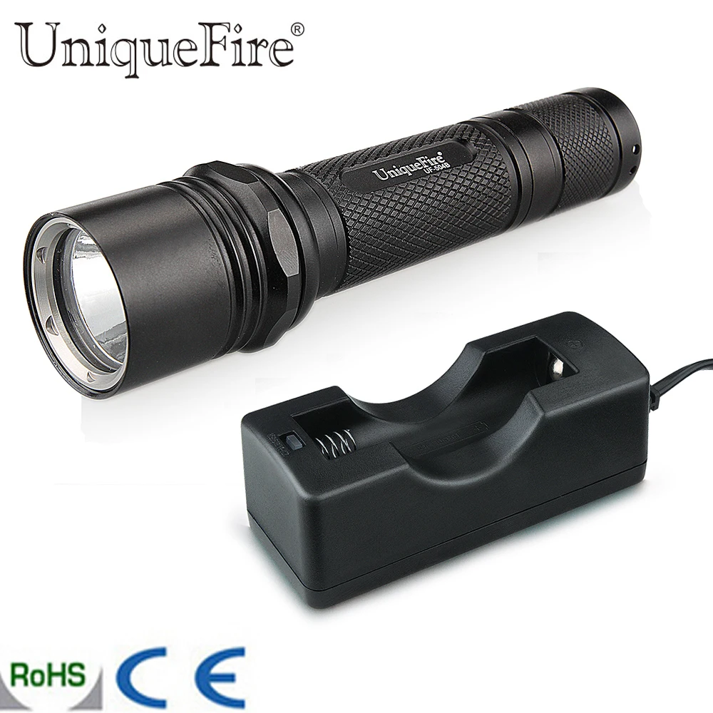 

Uniquefire UF-504B Black MINI Flat Rechargeable XRE LED Green / Red Light Flashlight Torch Lampe +Charger 300 Lumen