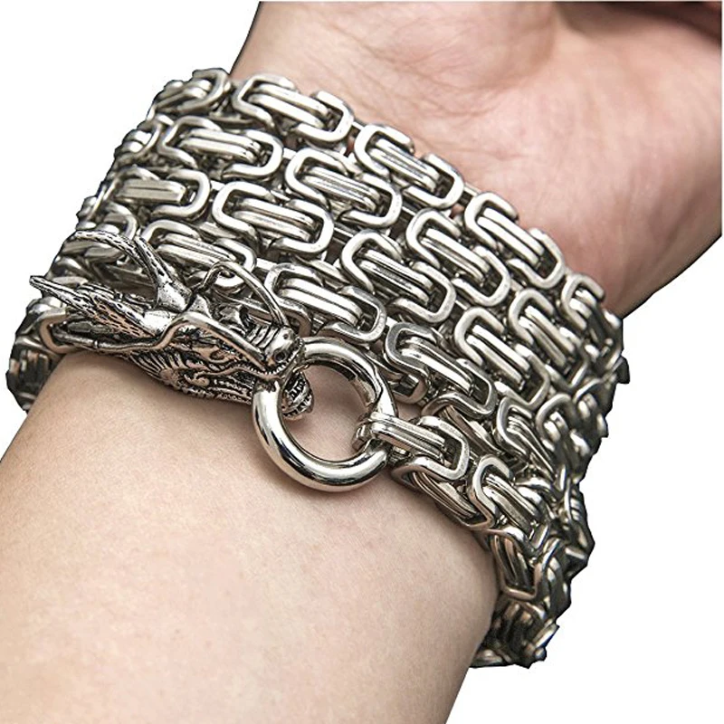 101cm Outdoor Stainless Steel Self Defense Protection Dragon Hand Bracelet Chain Tactical Metallic Whip Corrosion Resistance
101cm Outdoor Stainless Steel Self Defense Protection Dragon Hand Bracelet Chain Tactical Metallic Whip Corrosion Resistance