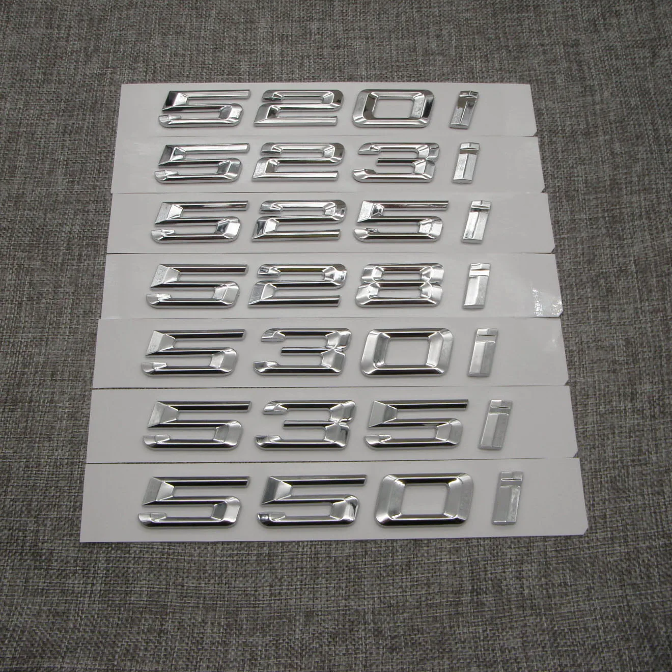 3D ABS для BMW 520I 523I 525I 528I 530I 535I буква с цифрами Серебристая хромированная эмблема