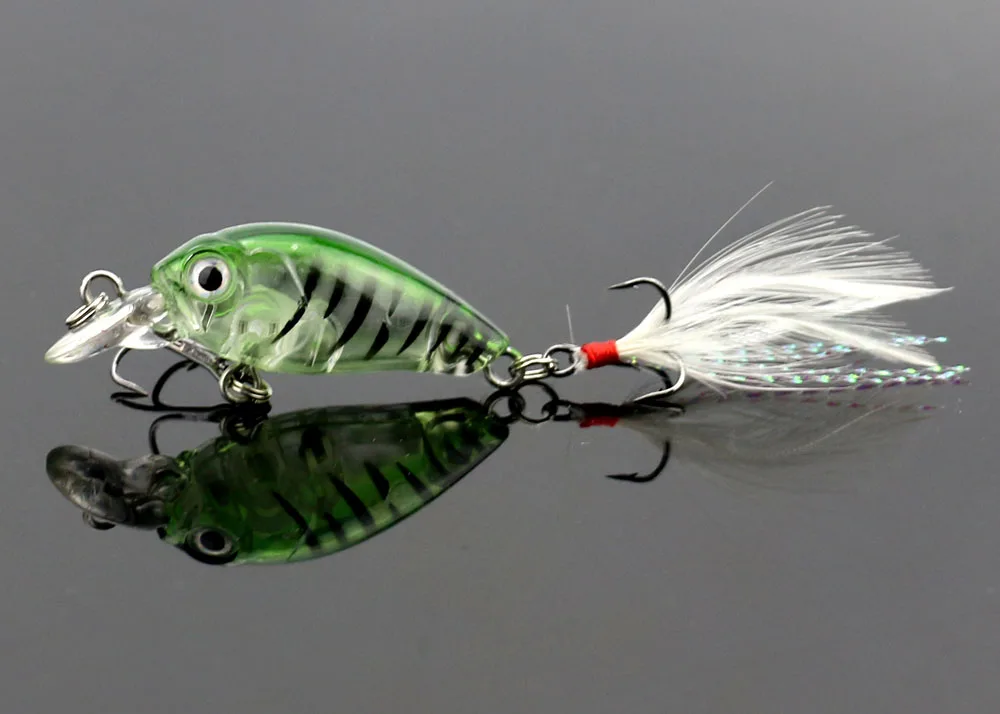 5 pcs MINI Crankbait Crank fishing lures Feather Hooks Bass lure Topwater fishing bait Crystal hard plastic minnow (CB028)
5 pcs MINI Crankbait Crank fishing lures Feather Hooks Bass lure Topwater fishing bait Crystal hard plastic minnow (CB028)