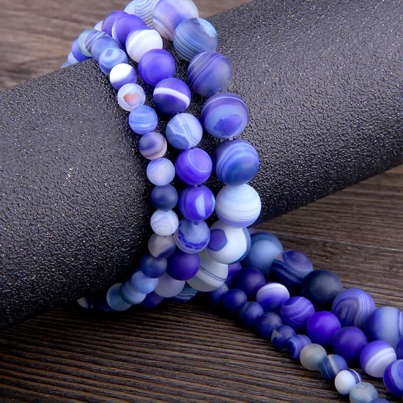 6 8 10 MM Natural Blue Stripes Agates Stone Beads matte spacer loose Stone Beads for Jewelry Making bracelet necklace wholesale 
6 8 10 MM Natural Blue Stripes Agates Stone Beads matte spacer loose Stone Beads for Jewelry Making bracelet necklace wholesale