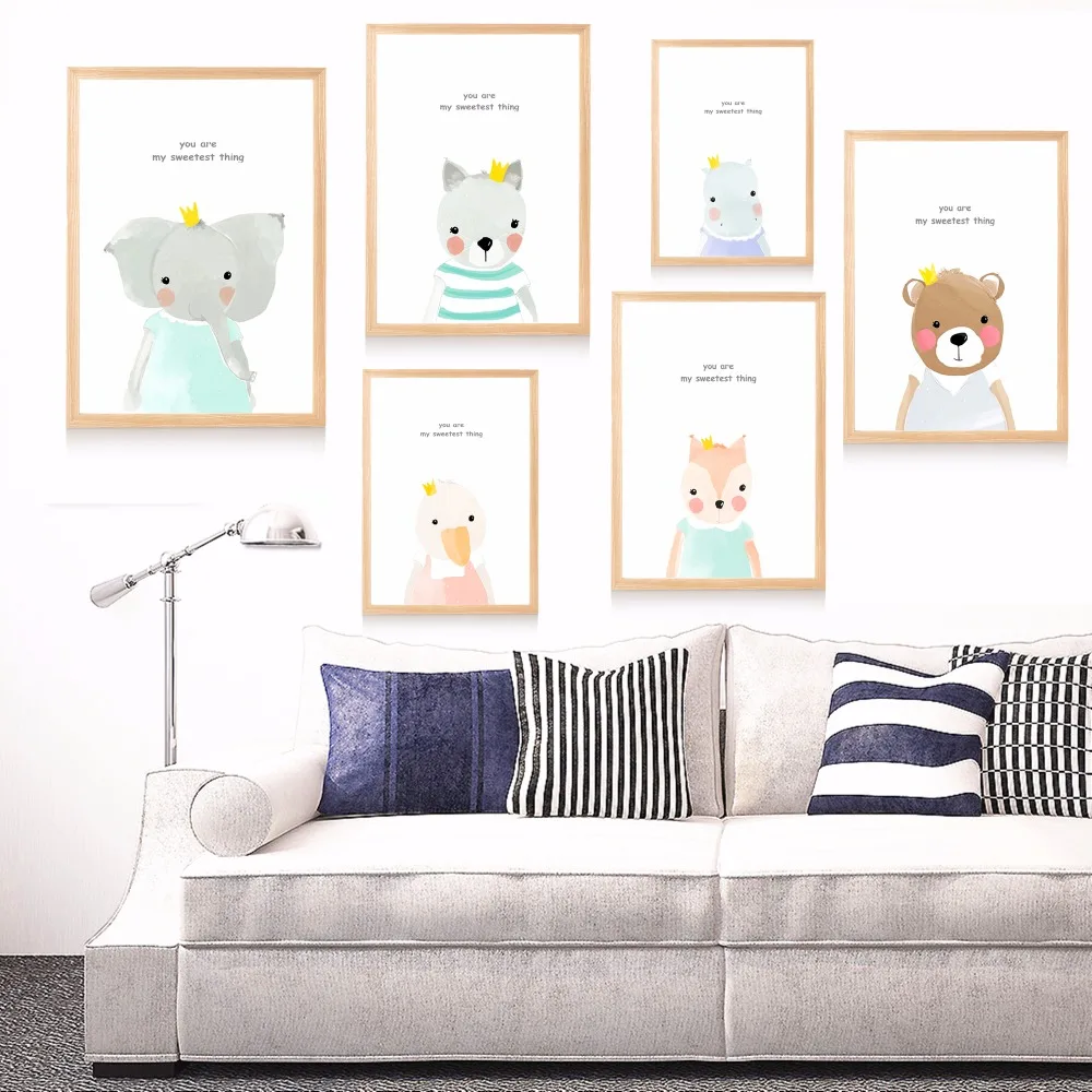 Cute Animals Watercolor Set Canvas Art Print Painting Poster Wall Pictures For Kids Room Home Decorative Bedroom Decor No Frame
Cute Animals Watercolor Set Canvas Art Print Painting Poster Wall Pictures For Kids Room Home Decorative Bedroom Decor No Frame