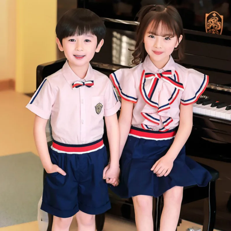Kindergarten clothing summer dress British wind primary school uniform summer short sleeve suit children uniform
Kindergarten clothing summer dress British wind primary school uniform summer short sleeve suit children uniform