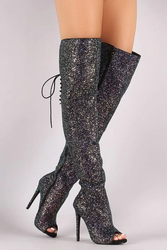 Abesire Women Charming Glitter High Heels Gladiator Sandals Boots LadY Peep Toe Dress Runway Shoes Woman Lace-up Over Knee Boots
Abesire Women Charming Glitter High Heels Gladiator Sandals Boots LadY Peep Toe Dress Runway Shoes Woman Lace-up Over Knee Boots