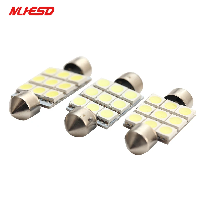 10pcs Festoon 31mm 36mm 39mm 42mm 9 LED 5050 SMD Car Auto Bulb C5W Interior Reading Map Light Boot Light DC 12V
10pcs Festoon 31mm 36mm 39mm 42mm 9 LED 5050 SMD Car Auto Bulb C5W Interior Reading Map Light Boot Light DC 12V