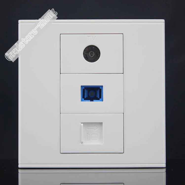 Wall Socket Plate 3 Ports One Network CAT5e LAN & One TV Connector & SC Fiber Jack Panel Faceplate Outlet Adapter 86*86mm
Wall Socket Plate 3 Ports One Network CAT5e LAN & One TV Connector & SC Fiber Jack Panel Faceplate Outlet Adapter 86*86mm