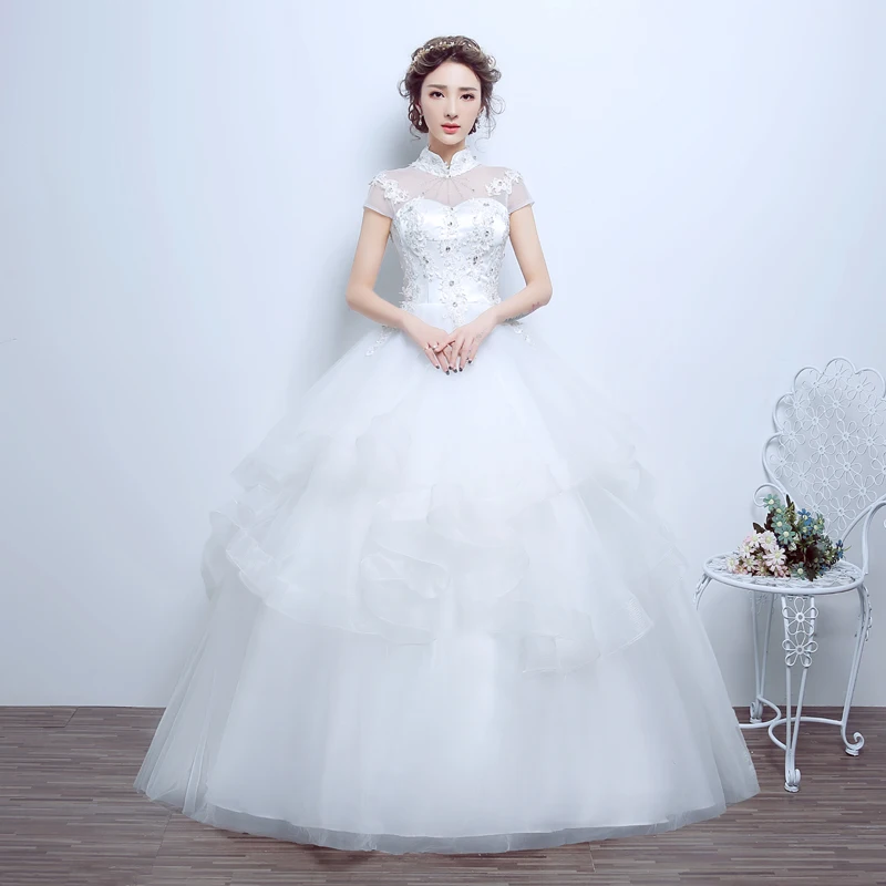 2017 Latest Wedding Dresses Glamorous High Neck Keyhole Ball Gown Formal Dress Wedding Gown Vestidos De Novia Bridal Gown
2017 Latest Wedding Dresses Glamorous High Neck Keyhole Ball Gown Formal Dress Wedding Gown Vestidos De Novia Bridal Gown
