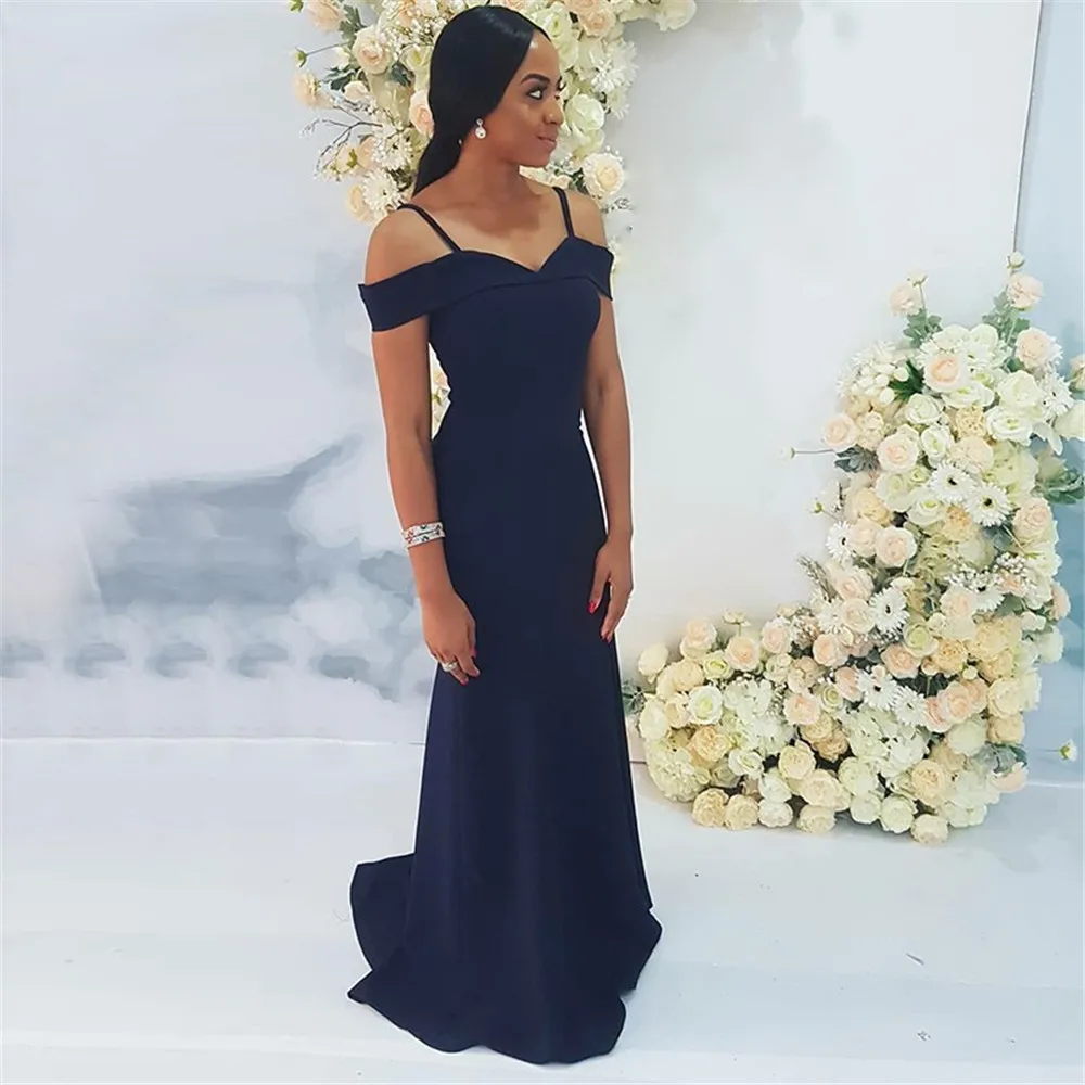 Elegant Navy Blue Mermaid Wedding Guest Dress 2019 Spaghetti Strap Elastic Satin Floor Length Long Bridesmaid Dresses Cheap
Elegant Navy Blue Mermaid Wedding Guest Dress 2019 Spaghetti Strap Elastic Satin Floor Length Long Bridesmaid Dresses Cheap