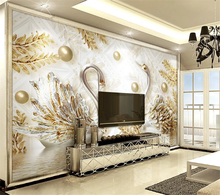 Beibehang Custom Wallpaper Luxury 3d Swan Gold Leaf Watermark Jewelry Living Room Bedroom Sofa TV Background Wall 3d wallpaper
Beibehang Custom Wallpaper Luxury 3d Swan Gold Leaf Watermark Jewelry Living Room Bedroom Sofa TV Background Wall 3d wallpaper