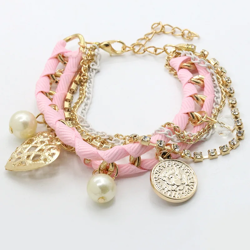 Multi-Layer White Pink Black Blue Khaki Crystal Golden Woven Chain Simulated Pearl Hollow Love Heart Medal Charms Sweet Bracelet
Multi-Layer White Pink Black Blue Khaki Crystal Golden Woven Chain Simulated Pearl Hollow Love Heart Medal Charms Sweet Bracelet