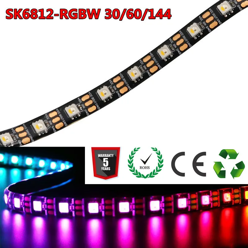 SK6812 RGBW Светодиодные ленты матрица адресуемых Дюралайт 5050 SMD 30 60 144 светодио дный s/m