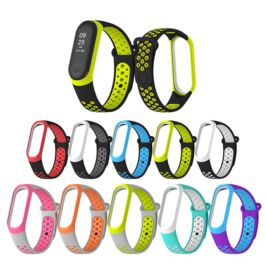 Для Mi Band 3 Браслет спортивный силиконовый ремешок для Xiaomi 3/4 браслет сменный