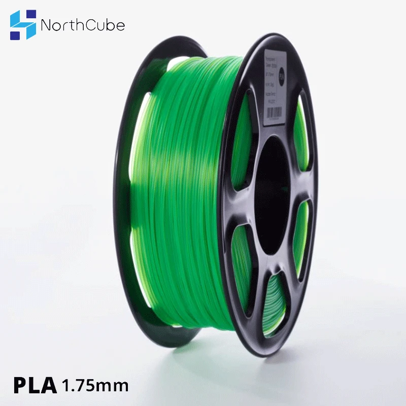

NORTHCUBE 3D Printer PLA Filament 1.75mm for 3D Printers, 1kg(2.2lbs) +/- 0.02mm Transparent Green Color