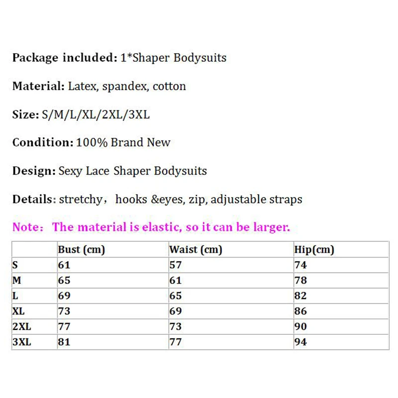 Beonlema Body Shaper Bodysuits Women Lace Waist Trainer Latex Shapewears Corset Sexy Slimming Underwear Sheath Modeling Strap
Beonlema Body Shaper Bodysuits Women Lace Waist Trainer Latex Shapewears Corset Sexy Slimming Underwear Sheath Modeling Strap