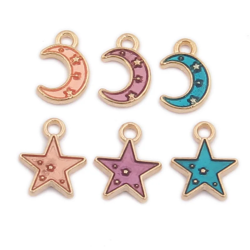 Wholesale 100pcs/lot Gold Tone Plated Enamel Alloy Charms Cute Moon Star Shape DIY Jewelry Findings Ornament Earring Pendant
Wholesale 100pcs/lot Gold Tone Plated Enamel Alloy Charms Cute Moon Star Shape DIY Jewelry Findings Ornament Earring Pendant