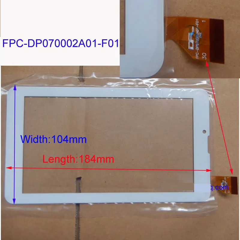 Replacement 7 inch touch screen panel FPC number FPC-DP070002A01-F01 with dimension 184*104mm
Replacement 7 inch touch screen panel FPC number FPC-DP070002A01-F01 with dimension 184*104mm