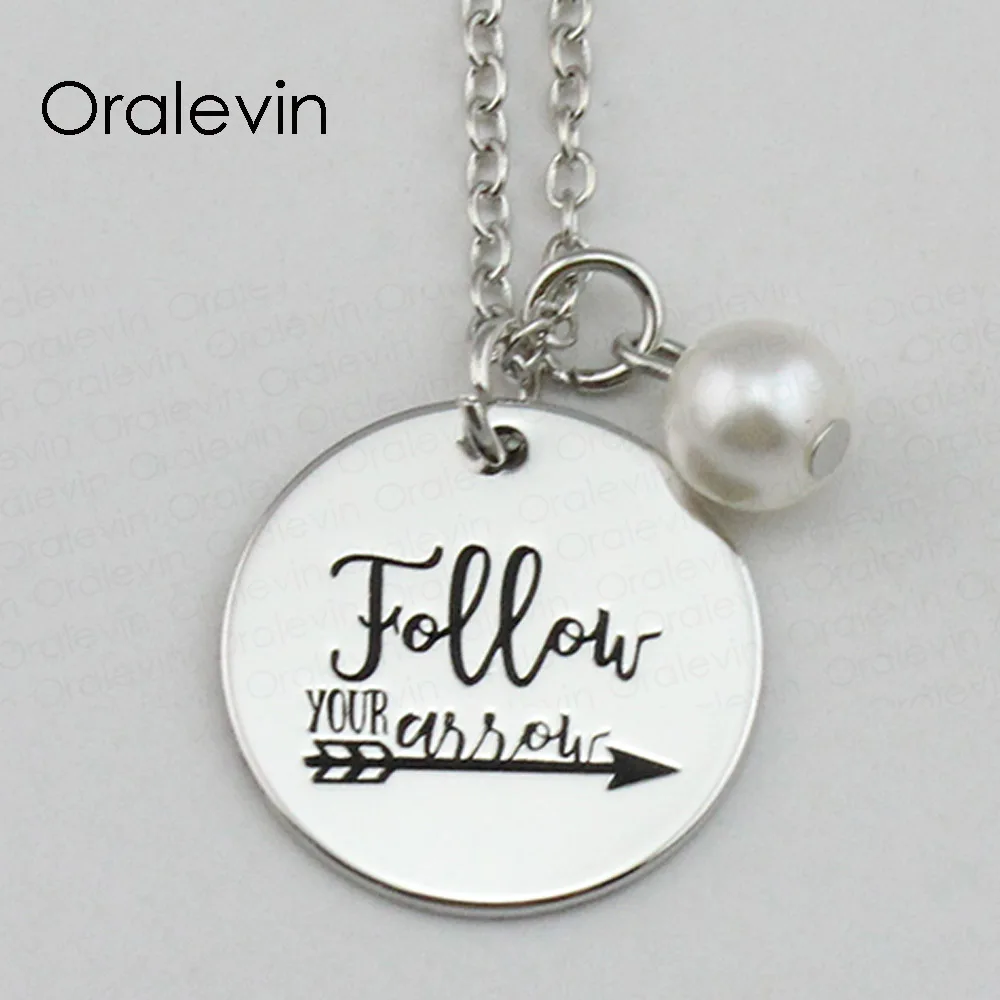 FOLLOW YOUR Inspirational Hand Stamped Engraved Custom Charm Pendant Chain Necklace for Women Jewelry,10Pcs/Lot, #LN2253
FOLLOW YOUR Inspirational Hand Stamped Engraved Custom Charm Pendant Chain Necklace for Women Jewelry,10Pcs/Lot, #LN2253