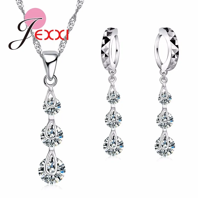 Hot Sale Long Sparking Round CZ Stone 925 Sterling Silver Jewelry Sets Elegantment Woman Girls Favorite Festival Gift
Hot Sale Long Sparking Round CZ Stone 925 Sterling Silver Jewelry Sets Elegantment Woman Girls Favorite Festival Gift