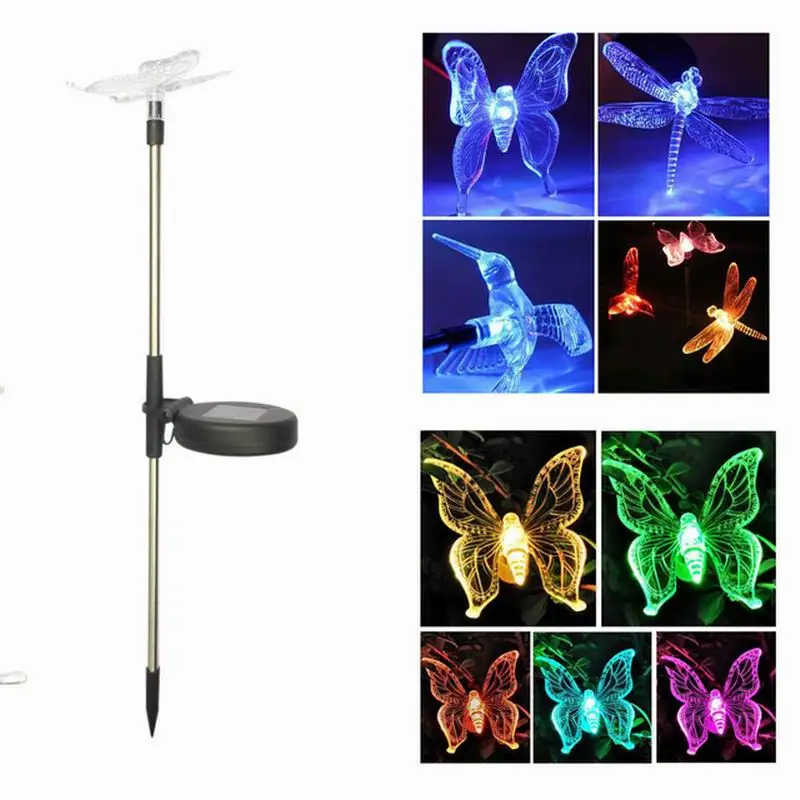 LED Garden Solar Light Outdoor Waterproof Dragonfly Butterfly Bird Lawn Lamp Color-Changing RGB For Garden Path Decoration Gift
LED Garden Solar Light Outdoor Waterproof Dragonfly Butterfly Bird Lawn Lamp Color-Changing RGB For Garden Path Decoration Gift