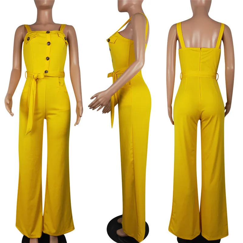 Summer Jumpsuits for Women Rompers Sexy Sleeveless Backless Button Casual Wide Leg Pants Elegant Loose Overalls Pockets Sashes
Summer Jumpsuits for Women Rompers Sexy Sleeveless Backless Button Casual Wide Leg Pants Elegant Loose Overalls Pockets Sashes