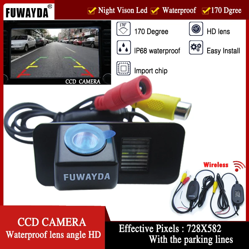 Автомобильная камера заднего вида FUWAYDA WIELRSS CCD парковочная для FORD MONDEO FIESTA FOCUS/S-Max KUGA