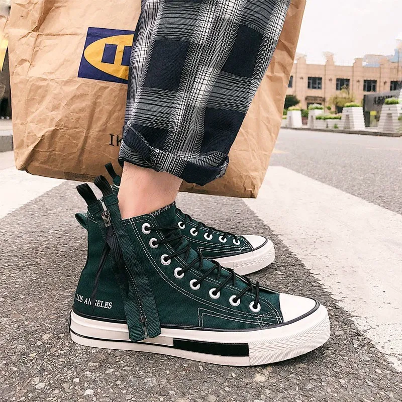 New Canvas Men Shoes Fashion High Top Shoes Comfortable Breathable Men Vulcanize Shoes Non-slip Lace-Up Flats Sneakers B266
New Canvas Men Shoes Fashion High Top Shoes Comfortable Breathable Men Vulcanize Shoes Non-slip Lace-Up Flats Sneakers B266