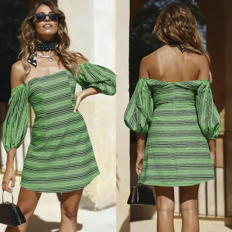 New women's dress sexy word shoulder back stripe summer light sleeves slim dress holiday party mini women's clothing plus size
New women's dress sexy word shoulder back stripe summer light sleeves slim dress holiday party mini women's clothing plus size