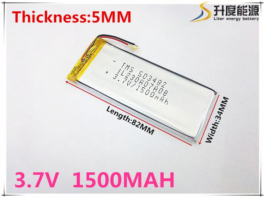Free shipping Polymer battery 1500 mah 3.7V 503482 smart home MP3 speakers Li-ion battery for dvr,GPS,mp3,mp4,cell phone,speak
Free shipping Polymer battery 1500 mah 3.7V 503482 smart home MP3 speakers Li-ion battery for dvr,GPS,mp3,mp4,cell phone,speak