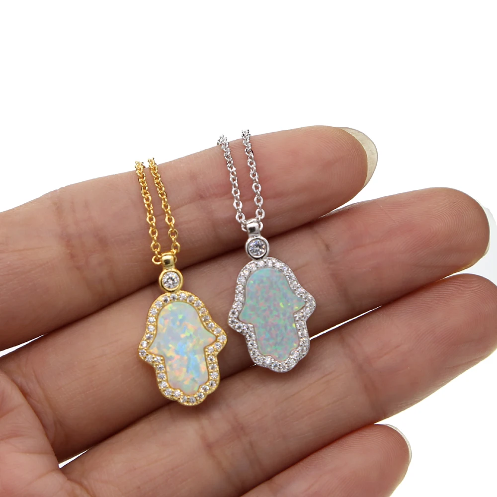 fashion 2017 turkish hamsa hand pendant necklaces women ladies delicate dainty gold silver color white fire opal stone necklace
fashion 2017 turkish hamsa hand pendant necklaces women ladies delicate dainty gold silver color white fire opal stone necklace