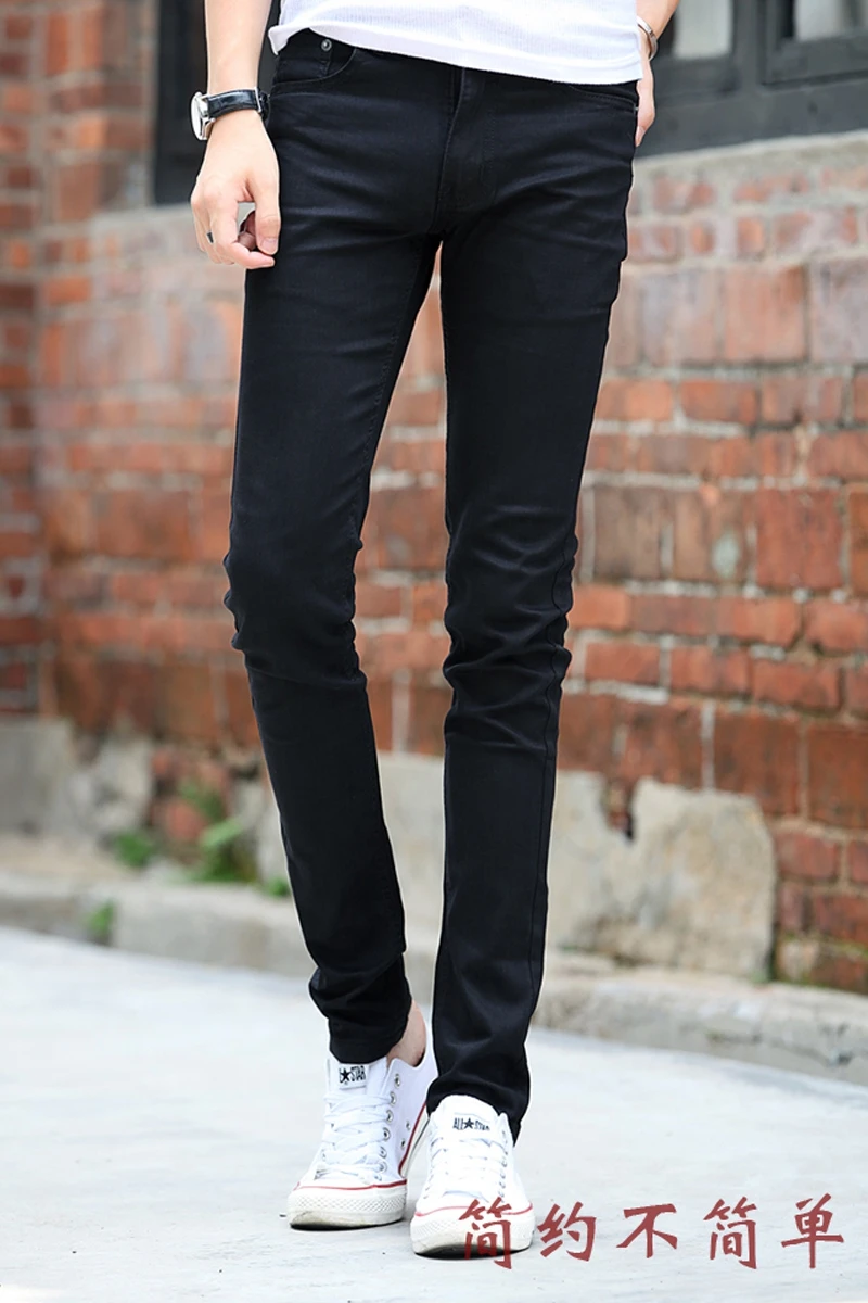 Мужские штаны для отдыха Tide Was Thin Code 27 с высокой эластичностью черные джинсы