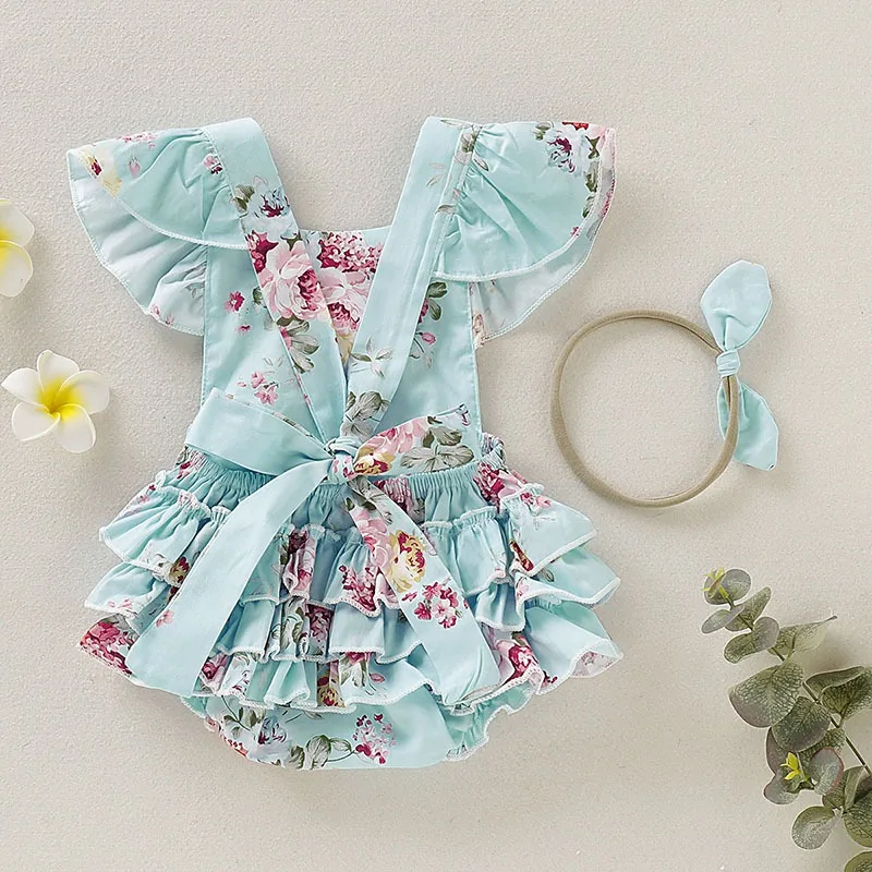 Baywell Summer Flare Sleeve Jumpsuit With Headband 0-18 Months Newborn Baby Girls Clothes Cute Floral Rompers Set
Baywell Summer Flare Sleeve Jumpsuit With Headband 0-18 Months Newborn Baby Girls Clothes Cute Floral Rompers Set