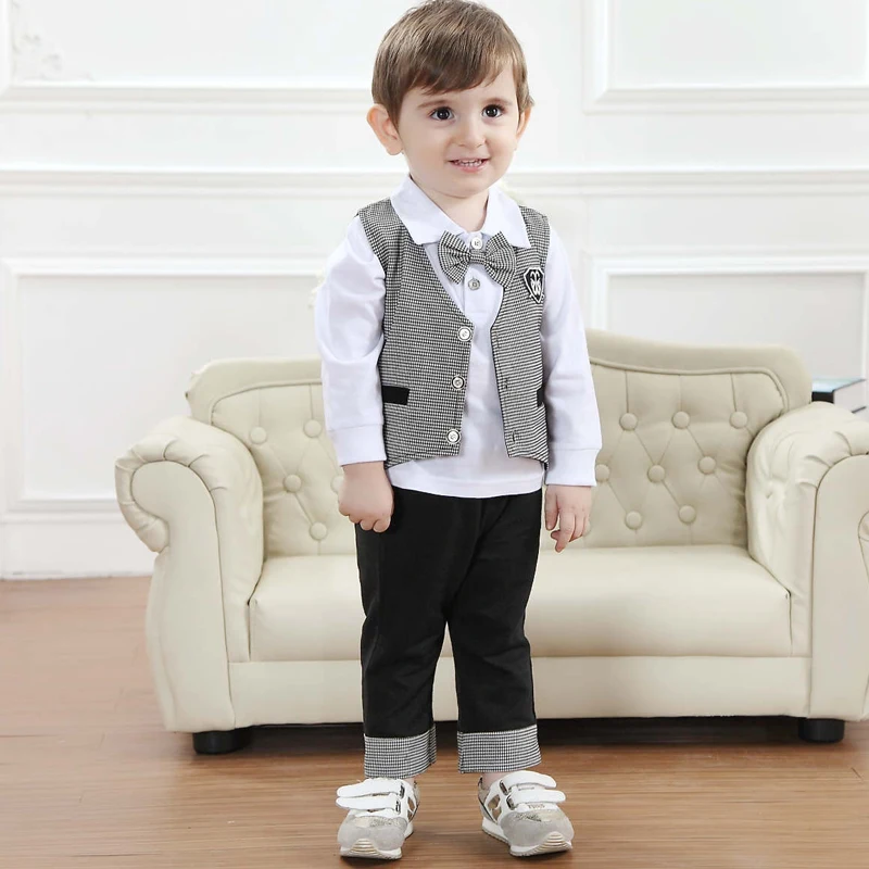 Boy Suits Formal Gentleman Suits Long Sleeve Boys Plaid Vest Suit Brand Kids Lapal Cotton Shirt +vest+pant 3 Pieces Clothing Set
Boy Suits Formal Gentleman Suits Long Sleeve Boys Plaid Vest Suit Brand Kids Lapal Cotton Shirt +vest+pant 3 Pieces Clothing Set