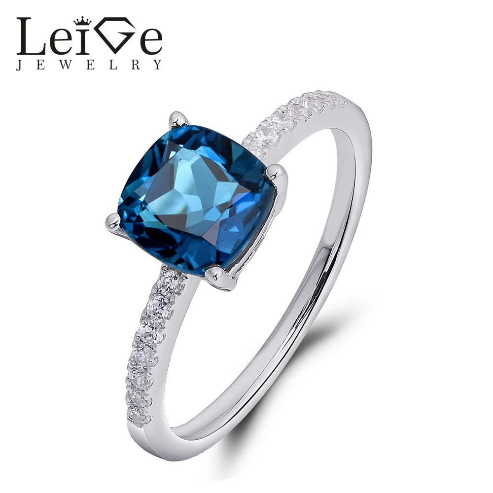 Leige Jewelry London Blue Topaz Ring Solitaire Gemstone 925 Silver Fine Jewelry Cushion Cut Prong Setting Wedding Ring for Women
Leige Jewelry London Blue Topaz Ring Solitaire Gemstone 925 Silver Fine Jewelry Cushion Cut Prong Setting Wedding Ring for Women