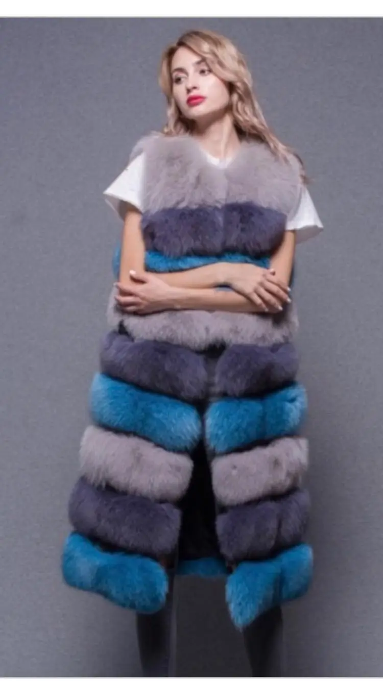 Real Fox fur Vest Women Winter Natural Warm Fashion 100% Fox Fur Overcoat Jacket Split 110CM Thick Warm Women Fur Coat
Real Fox fur Vest Women Winter Natural Warm Fashion 100% Fox Fur Overcoat Jacket Split 110CM Thick Warm Women Fur Coat
