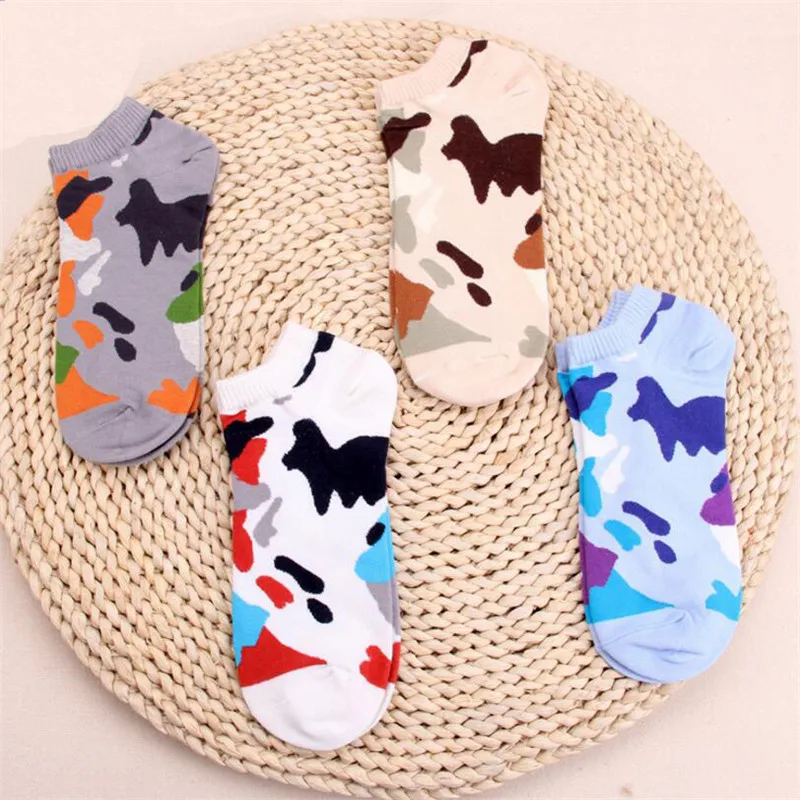 Fashion Men Cotton Ankle Socks 4 Pairs/Lot Colorful Camouflage Short Socks Man's And Male Funny Shallow Mouth Harajuku Socks
Fashion Men Cotton Ankle Socks 4 Pairs/Lot Colorful Camouflage Short Socks Man's And Male Funny Shallow Mouth Harajuku Socks