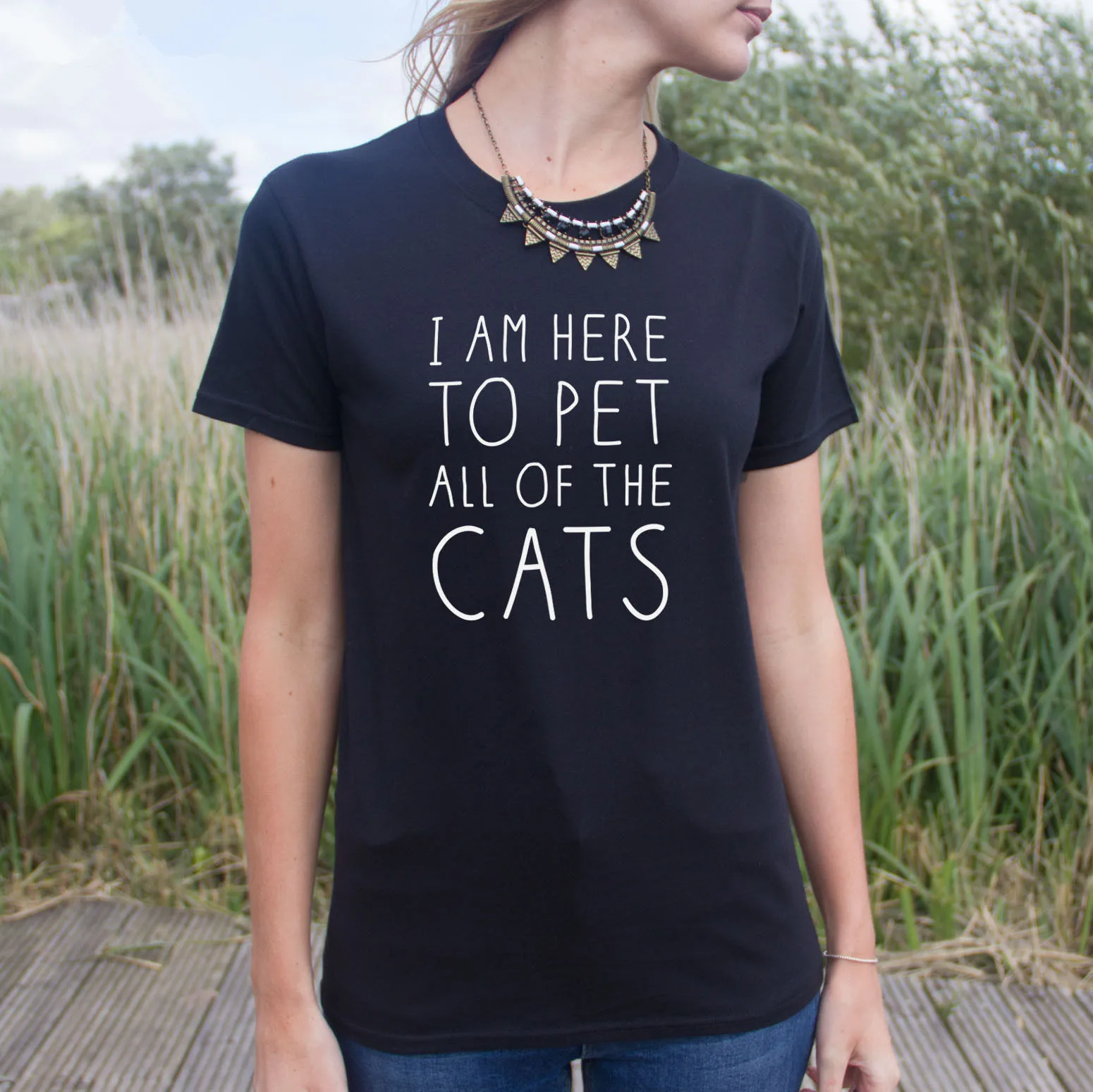 Женские топы I Am Here To Pet все Кошки Футболка Топ слоган забавный кот Любовник