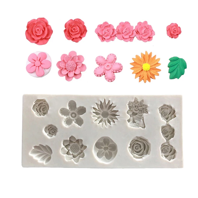 Wholesale 10 pcs/lot Flowers Rose Sunflower Silicone Mold Sugarcraft Cupcake Baking Mold Fondant Cake Decorating Tools
Wholesale 10 pcs/lot Flowers Rose Sunflower Silicone Mold Sugarcraft Cupcake Baking Mold Fondant Cake Decorating Tools