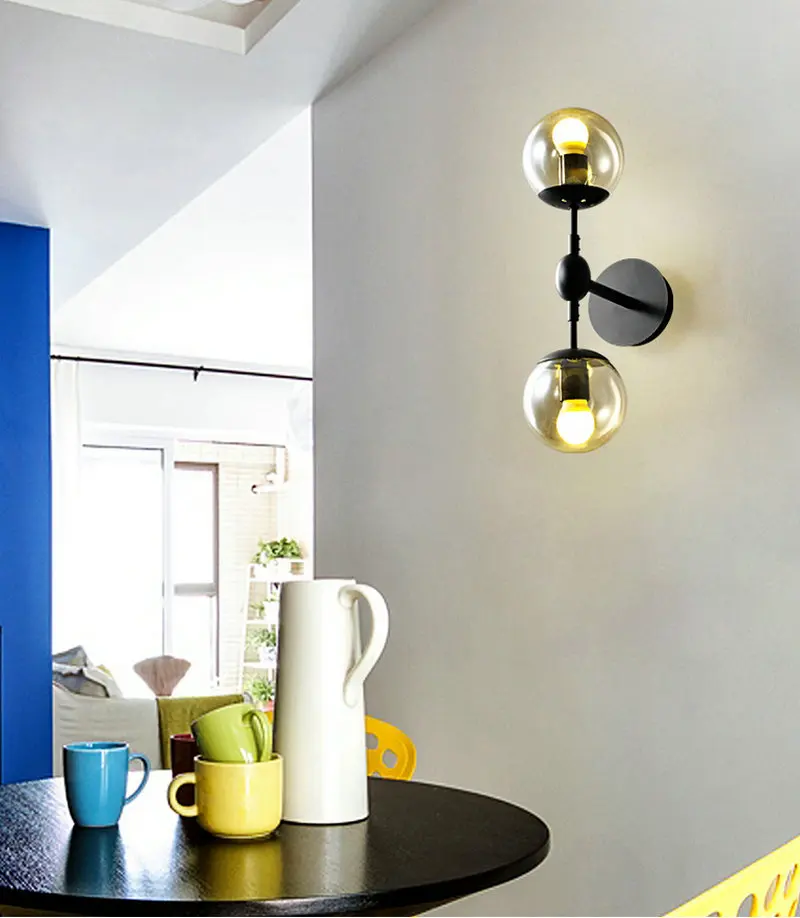 Artpad European Industrial LED Indoor Wall Lamps 1 Or 2 Head Creative Glass Ball Wall Light For Home Hotel Coffee Bar Fixtures
Artpad European Industrial LED Indoor Wall Lamps 1 Or 2 Head Creative Glass Ball Wall Light For Home Hotel Coffee Bar Fixtures