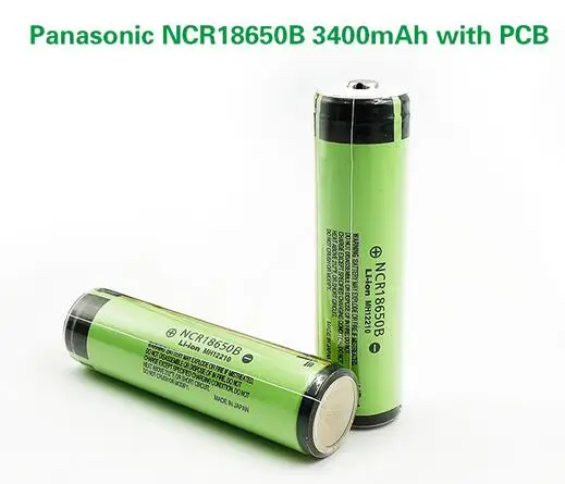 

2PCS/LOT New Protected Original Panasonic 18650 NCR18650B 3.7V 3400mAh Rechargeable Battery Lithium Batteries Cell with PCB