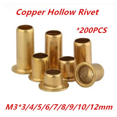 200PCS M3*3/4/5/6/7/8/9/10/12mm copper hollow rivet tubular rivets double-sided circuit board PCB vias nails
200PCS M3*3/4/5/6/7/8/9/10/12mm copper hollow rivet tubular rivets double-sided circuit board PCB vias nails
