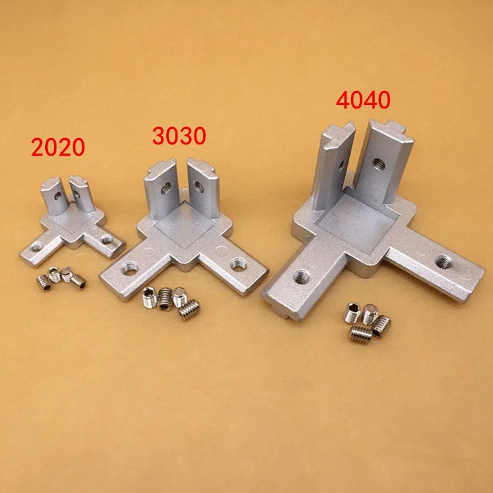 Concealed 3-way corner connector L type three dimensional connector 4040 profile european standard right angle connector
Concealed 3-way corner connector L type three dimensional connector 4040 profile european standard right angle connector